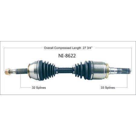 Surtrack Axle Cv Axle Shaft, Ni-8622 NI-8622